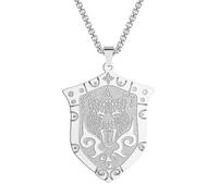 Stainless Steel Sword Shield Bear Pendant Necklace Medal Men'S Warrior Viking Bear Jewelry