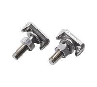 Stainless Steel T-Bolt Battery Terminal Connectors Rv Use - 2-Pack -Resistant Silver Finish M6 Screw Cable Fasteners for Automotive Marine