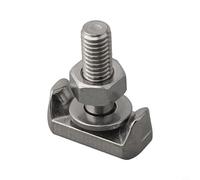 Stainless Steel T-Bolt Screw Terminal Connector for Battery Cables, M6 Size, Silver Finish, Heavy-Duty Automotive and Marine Electrical Connection Hardware