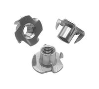 Stainless Steel T-Nut, 3/8" -16 4-Prong Heavy Duty Tee Nut for Wood, Cabinetry, Rock Climbing Holds, Threaded Insert, Furniture 20Pcs