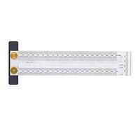 Stainless Steel T - Shaped Hole Marking Scale, Carpenter Ruler with Clear Accurate Scale, Multifunctional Line Ruler for Woodworking, Includes Parallel and Right - Angle Lines Draw (200mm)