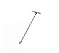 Stainless Steel T-Type Hand Pull Hook - Heavy Duty Manhole Cover & Cargo Basket Lifting Tool(With Tip,38cm/14.9in)
