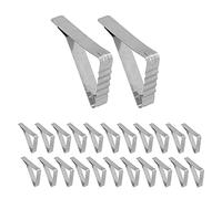 Stainless Steel Table Cloth Clips 24 Pack Heavy Duty Windproof Tablecloth Holder Wavy Design for Outdoor Picnic Garden Party Restaurant Wedding Banquet Silver