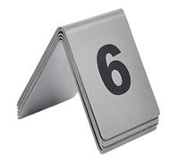 Stainless Steel Table Number Signs, Tent L Shape, Black, Pack Of 6, Numbers 1-30(V,13-18)