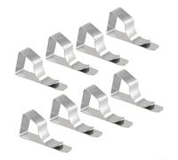 Stainless Steel Tablecloth Clamps 8-piece Set for Tables up 3 for Cm Thick Non-Slip Silver Clips for Home Parties Picnics Restaurants Weddings