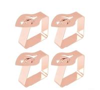 Stainless Steel Tablecloth Clips (4-Pack) - for Leaf-Shaped Snap-On Holders for Indoor Dining, Outdoor Picnics & Garden Parties, Rust-Resistant Si(Rose Gold)