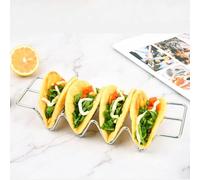 Stainless Steel Taco Holder Stand - 3-Piece Adjustable Taco Rack Set for Baking, Warming & Grilling Shells, Heat-Resistant & Dishwasher-Safe, Fits(Four Squares)