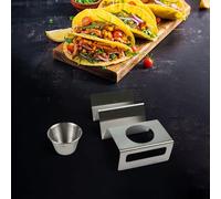 Stainless Steel Taco Holder Stand Offers Stability and Convenience for Serving Various Foods (Two)