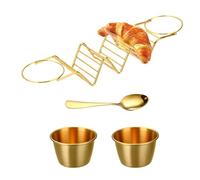 Stainless Steel Taco Shell Holder Stand - Oven Safe Burrito Set, Sauce Cup Spoon Included,Heat-Resistant, Hollow, Grill Safe Taco Serving Set for Parties, Potlucks, Buffets