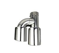 Stainless Steel Tailpipe Tip Inlet 2'' 2.3'' 2.5" Outlet 3'' 3.5” 4'' Stainless Car Double Outlet Pipe Nozzle Muffler Exhaust Tip Decoration Tail Pipes Exhaust Tip(Type1 left 60-89)