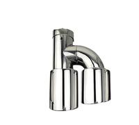 Stainless Steel Tailpipe Tip Inlet 2'' 2.3'' 2.5" Outlet 3'' 3.5” 4'' Stainless Car Double Outlet Pipe Nozzle Muffler Exhaust Tip Decoration Tail Pipes Exhaust Tip(Type2 right 63-89)