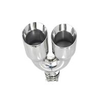 Stainless Steel Tailpipe Tip Univeral Inlet 51/54/57/60/63/67/70mm Outlet 76/89/101mm 1Pcs Car Tail Pipes Modify Nozzle Muffler Exhaust Dual Tips Exhaust Tip(Right in63-Out76mm)