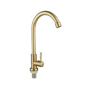 Stainless Steel Tap with Wall-Mounted Spray, Single Handle Cold Water Faucet for Top Mount, Modern Design and Durable Finish,Gold