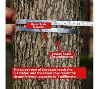 Stainless Steel Tape Measure 2m for Tree Diameter and Circumference Measurement, Dual Scale Ruler with Non-Reflective Markings, Compact Portable Design for Gardening