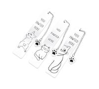 Stainless Steel Tassel Bookmarks - Cute Cat&Dog Bookmarks,Perfect for Book Lovers,Ideal Galentine’s Gift for Women Men,for Graduation or Birthday(3Pcs)