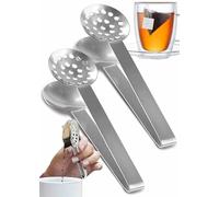 Stainless Steel Tea Bag Squeezer Tongs, 2-Pack - Effective Tea Tool for Easy Extraction, Strainer and Solid Parts, Ideal for Loose Leaf and Bagged Tea, No More Burned Fingers, Perfect Gadget