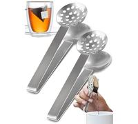 Stainless Steel Tea Bag Squeezer Tongs, 2-Pack - Effective Tea Tool for Easy Extraction, Strainer and Solid Parts, Ideal for Loose Leaf and Bagged Tea, No More Burned Fingers, Perfect Gadget