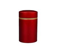 Stainless Steel Tea Canister, Tea Container with Airtight Double Lids for Loose Tea Coffee Candy Herbs and Spices Storage(red)