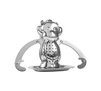 Stainless Steel Tea Infuser Ball Strainer Cute Monkey Design Loose Leaf Tea Filter Durable Rustless Easy Clean for Kitchen Office Tea House Silver 7.5cm x 5.3cm x 2cm