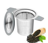 Stainless Steel Tea Infuser - Fine Mesh Filter, Brewing Accessory with Large Capacity Basket, Beverage Gift with Convenience, Handled Strainer Cup, Secure Lid Design for Smooth Loose