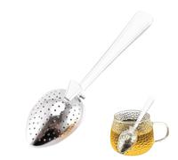 Stainless Steel Tea Infuser Spoon - Fine Mesh Tea Strainer with Long Handle | Reusable Round Egg Clip Diffuser for Loose Leaf & Coffee Filtering