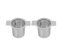 Stainless Steel Tea Infuser with Fine Dual-Ear Mesh Filter, Reusable 304 Stainless Steel Strainer for Loose Leaf Tea and Coffee Grounds, 2-Pack