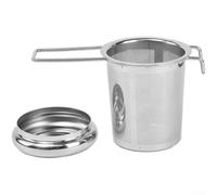 Stainless Steel Tea Infuser with Lid | 304 Food GRADEs Fine Mesh Strainer | Double Handle Design for Loose Leaf Tea | Reusable Filter for Teapots and Cups