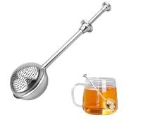 Stainless Steel Tea Infuser with Long Handle & Fine Mesh - 2-in-1 Loose Leaf Tea Strainer and Baking Sifter for Mugs, Flour Duster, Sugar Shaker (Full Mesh*1)