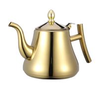 Stainless Steel Tea Pot Kettle with Strainer for Restaurant Use | Glossy Golden Finish, Curved Handle, Easy Cleanup for Loose Leaf Tea and Herbal Infusions