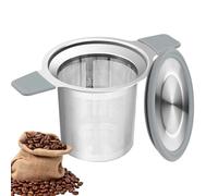 Stainless Steel Tea Stiff Tea Infuser for Loose Leaf Tea, Extra Fine Mesh Tea Strainer, Large Capacity Handle Teapot Mug with Loose Leaf or Coffee Lid