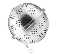 Stainless Steel Tea Strainer Ball 11cm Silver Spice Filter | Hook Attachment, Ample Interior Space, Easy Removal of Dregs, for Home and Restaurant Use