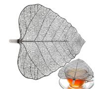 Stainless Steel Tea Strainer - Leaf Shape Kung Fu Tea Cup Strainer - Reusable Tea Filter and Filter, Maple Leaf and Bodhi Design, Drink Covers for Cups