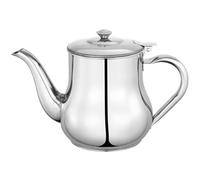 Stainless Steel Teapot, 32Oz Mirror Polished with Lid & Strainer, Stay-Cool Hollow Handle for Cafes Restaurants, Silver, Tea Pots
