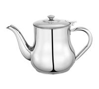 Stainless Steel Teapot, 32Oz Mirror Polished with Lid & Strainer, Stay-Cool Hollow Handle for Cafes Restaurants, Silver, Tea Pots