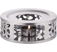 Stainless Steel Teapot Warmer Base with Hollow Frame Design Candle HolderTeapot Coffee Food Warmer for Borosilicate Glass Teapots