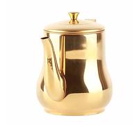 Stainless Steel Teapot with Infuser, 500ml Gold-Finished Tea Pot for Loose Leaf Tea, Green Tea, Herbal Tea & Coffee