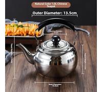 Stainless Steel Teapot With Integrated Filter, Thickened Body For Long Lasting Use In Professional And Home Settings, Keeps Tea Warm With Elegant Appearance(Black)