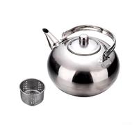Stainless Steel Teapot with Optimized Hole Pattern on Strainer for Fine Particle Retention - Designed for Black Green Oolong and Herbal Teas (16cm)