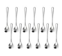 Stainless Steel Teaspoons 12 Pieces Dessert Spoons Small Spoons for Tea Ice Cream Cake Desserts (O12)
