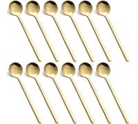Stainless Steel Teaspoons Small Round Coffee Spoons 12 Pieces Tea Espresso Dessert Spoon (G12)