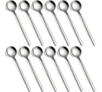 Stainless Steel Teaspoons Small Round Spoons 12 Pieces Teaspoons Espresso Spoon Dessert Spoon Coffee Spoon (S12)