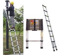 Stainless Steel Telescopic Ladder 8.5FT, Extendable Loft Ladder Multipurpose Extension Attic Ladder for Indoors & Outdoors, Easy to Carry, 330LB Capacity