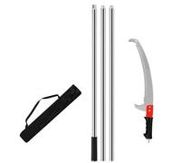 Stainless Steel Telescopic Pole Pruning Saw with 3-Section Extendable Pole, Multi-Functional Tree Trimming and Branch Cutting Tool with Carry Bag