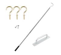 Stainless Steel Telescopic Rod with Aluminum Handle, Comprehensive Attic Pull Down Hook Set for Attic Ladder Convenient and Efficient Home Tools