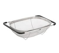 Stainless Steel Telescopic Strainer Basket, Vegetable Fruit Strainers,Rubber Handle Kitchen Sink Strainer Basket Tool