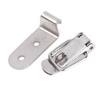 Stainless Steel Tension Clasp 4 Pcs Duck-Mouth Buckle Hook Lock Iron Spring Loaded Draw Toggle Latch Clamp Clip Silver Hasp Latch Catch Clasp(Silver 2)