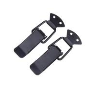 Stainless Steel Tension Clasp 4 PCS Latch Catch Duck-Mouth Buckle Hook Wooden Box Hasps Clamp Iron Spring Catch Clasp Loaded Draw Toggle Clamp Hasps-Black