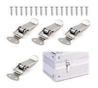 Stainless Steel Tension Clasp with Screws 4pack, 56mm Spring Loaded Toggle Latches Hasp Catch Clamp Clip Heavy-Duty Toolbox & Cabinet Clasps Corrosion for Cabinet Drawer Case Box Safety-Edged Design