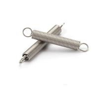 Stainless Steel Tension Spring 0.5mm Wire 5mm OD Hooks 10 Lengths 10-50mm | Corrosion-resistant stainless steel tension springs with hooks on both ends. 10 lengths from 10mm to 50mm,(50mm)