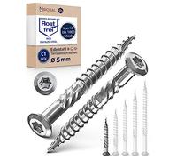 Stainless Steel Terrace Screw Torx Cutting Notch Lens Head and a Thread Made of C1 5-mm Thick 40-mm Screw Length 200 Pieces 26-mm Partial Thread Wood Screw Terrace Screw 5x40